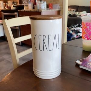 Rae dunn tall cereal cellar canister